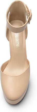 Жіночі туфлі на високих підборах з платформою DREAM PAIRS, бежевий колір (Nude), PU-шкіра, розмір 37 EU