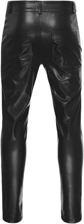 Чоловічі лосини з ефектом мокрого блиску Winying, шкірозамінник, слім-фіт, чорний (3XL)