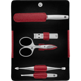Манікюрний набір ZWILLING Premium з ножицями для нігтів та кутикули, 5 предметів, червоний
