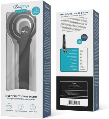 Вібруючий дилда з кільцем для чоловіків – чорний