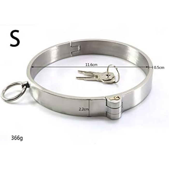 ZWFUN О-подібне намисто-ошейник SM Bondage, аксесуари для БДСМ, срібний аксесуар для сексуальних ігор, для жінок, чоловіків, пар, для тренувань, сексуальні іграшки (S:11.6 см)