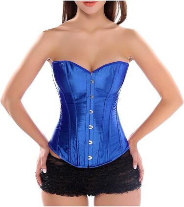 Корсет-бастіон для жінок, бастіон з атласу з квітковим принтом, великі розміри, корсет-топ, білизна, атласний корсет, топи-корсети, жіночий бурлеск, білий (4XL, блакитний)