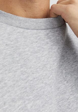 Чоловічий світшот JACK & JONES однотонний, світло-сірий меланж, розмір M