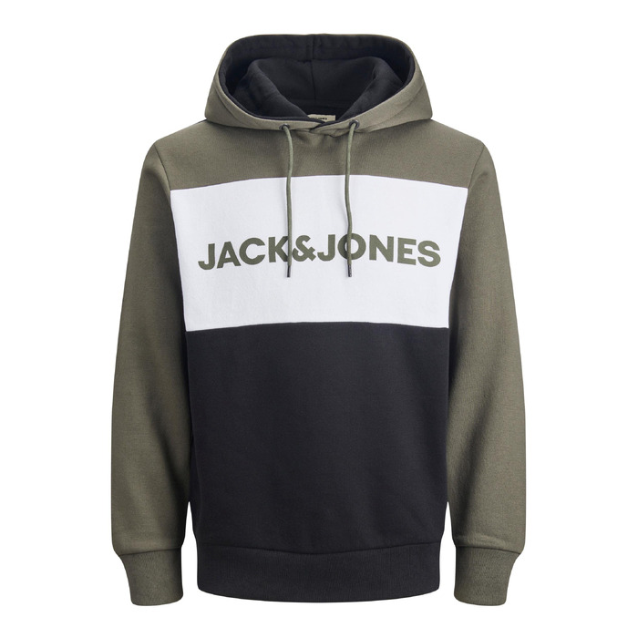 Чоловічий теплий худі з логотипом JACK & JONES Basic Kapuzen Sweatshirt, колір Dusty Olive, зелений