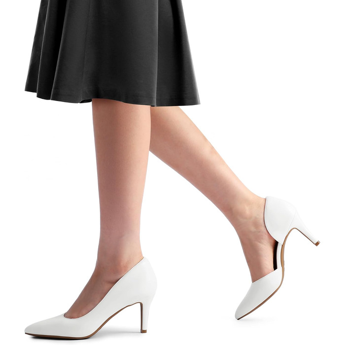 Жіночі туфлі-човники на шпильці DREAM PAIRS, білі, екошкіра (PU), розмір 39 EU