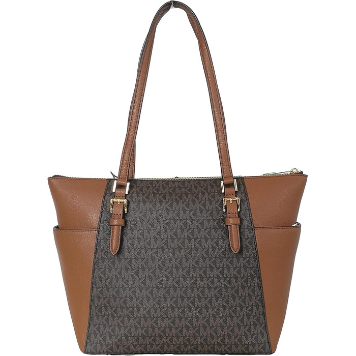 Жіноча сумка-тоут Michael Kors Charlotte Signature Large Top Zip Tote, коричнева