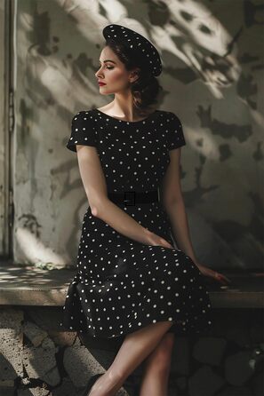 Сукня в стилі рокабіллі 50-х років AXOE з бавовни та поясом, розмір XXL