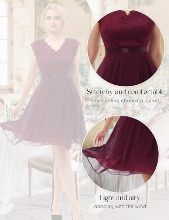 Сукня коктейльна Dressystar жіноча бордового кольору, довжина міні, для вечірки та весілля