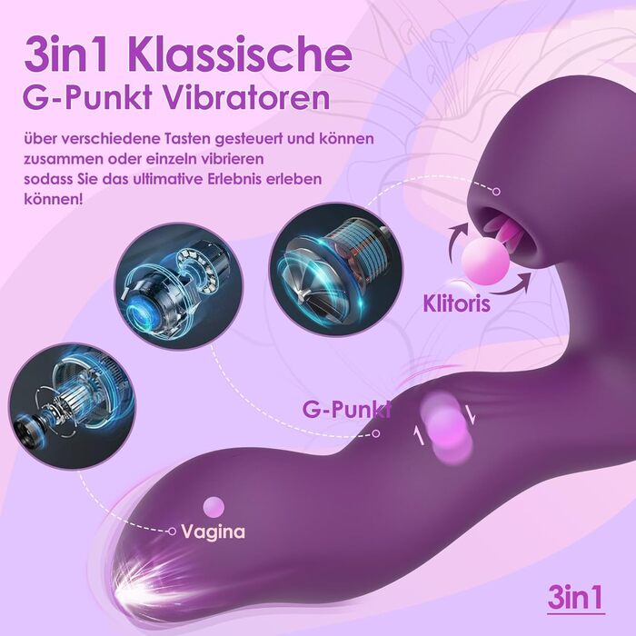 Вібратор-дзідло Yewuzer 3-в-1 з пультом керування (APP), секс-іграшка для жінок та пар, стимуляція G-точки, 10 режимів, вібратор-набір