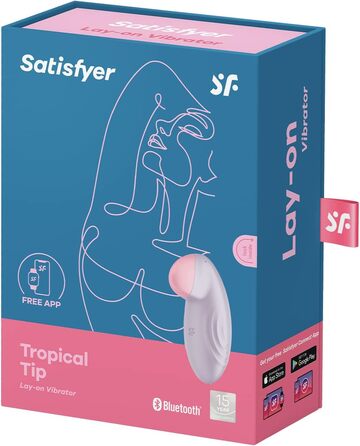 Satisfyer Tropical Tip Connect: Вібратор кліторальний Bluetooth, водонепроникний (IPX7), ергономічний, силіконовий, фіолетовий