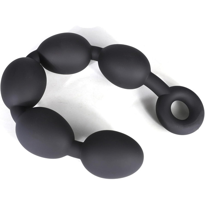 Анальний плагін Axcroo Extra Lang з ланцюжком та 7 кульок, силікон, стимулятор простати, для чоловіків та жінок