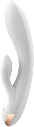 Вібратор Satisfyer Double Flex Connect з Bluetooth-додаток | Інтимні іграшки для жінок | Водонепроникний (IPX7) | Силікон преміум-якість | Заряджається | Один розмір (білий)