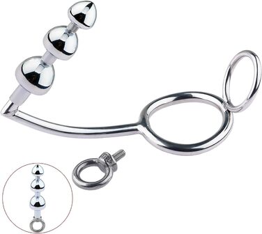 Кільце для пеніса з нержавіючої сталі, роздільник пеніса та яєчок з анальним гачком, для чоловіків, BDSM, фетиш, анальний плагін, кільце для яєчок, 40 мм