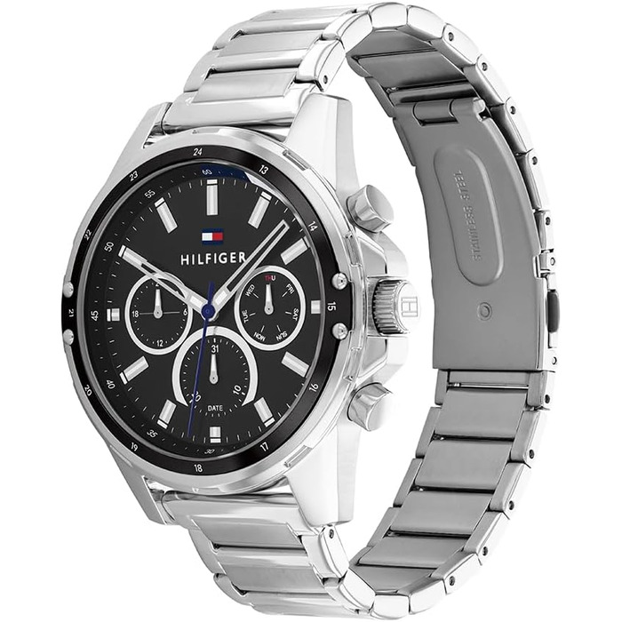 Чоловічий кварцовий годинник Tommy Hilfiger Multi Zifferblatt чорного кольору