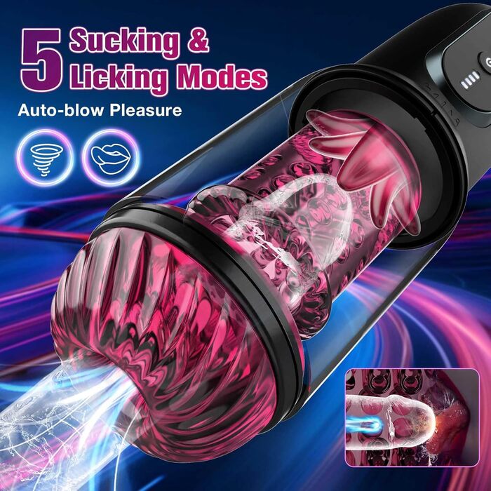 Вібратор для чоловіків з 8-ю обертовими насадками та 5-ма режимами вібрації, секс-іграшка, мастурбатор з функцією керування через додаток