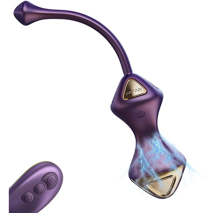 Електричний анальний вібратор Beckenbodentrainer для жінок з 5 рівнями шоку та 7 режимами вібрації. Стимулятор для вагіни та анусу, для пар. Колір: фіолетовий.