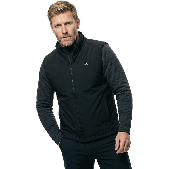Чоловічий утеплений жилет для гольфу Calvin Klein St. Lawrence 2026, чорний, на блискавці