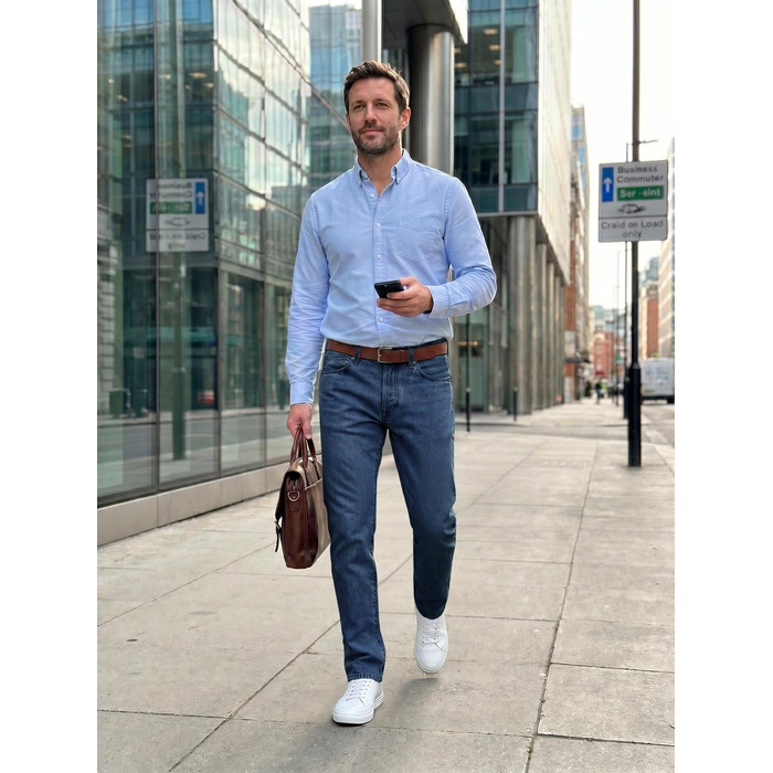 Чоловічі джинси Runcati Slim Fit з бавовни та стрейч, однотонні сині штани для повсякденного та ділового стилю, 34W / 32L