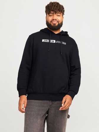 Чоловічий теплий худі з принтом JACK & JONES Basic Kapuzen Sweatshirt, колір Dusty Olive/Green, великий розмір 8XL