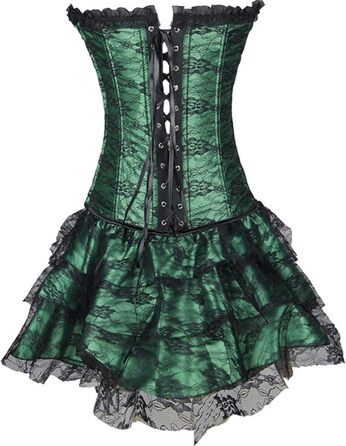 Корсет жіночий з кісточками, над бюстом, для корекції фігури, великі розміри, шнурівка, Body Shaper, зелений, M