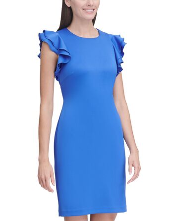 Сукня Tommy Hilfiger жіноча з короткими рукавами-воланами, колір Amparo Blue (42)
