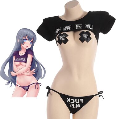 Костюм для косплею YOMORIO: Комплект бюстгальтер та труси з мереживом, чорний