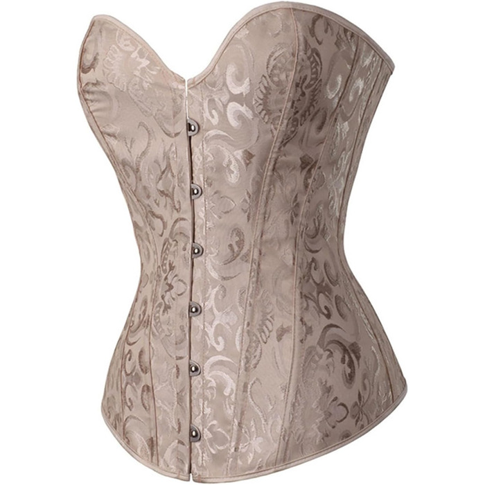 Корсаж CSKJ для жінок: корсетний топ готичний, вінтажний, принцесовий, для повних грудей, зручний, для весілля, карнавалу, костюмів (A08_Білий, A09_Хакі, 5XL)
