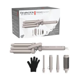 Мультистайлер для волосся 5в1 Remington CI41MS5 Trendology: гофре, кругла щітка 38мм, 3 насадки для локонів 13-33мм, LED-дисплей, 130-210°C