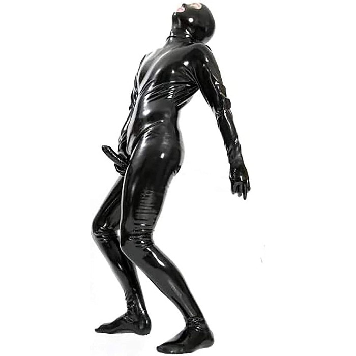 Латексний боді WNRLL: сексуальний костюм з PVC для клубів, з блискавкою спереду, розмір M