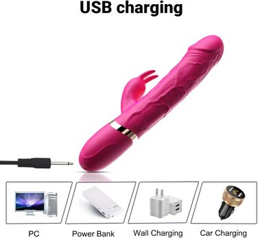 Вібратор для жінок Klitoris та G-точка, Rabbit Silikon, 10 режимів, Рожевий