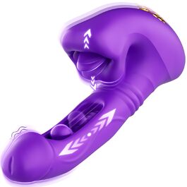 Вібратор для жінок Dildo з 7 режимами вібрації та стимуляції клітора, фіолетовий