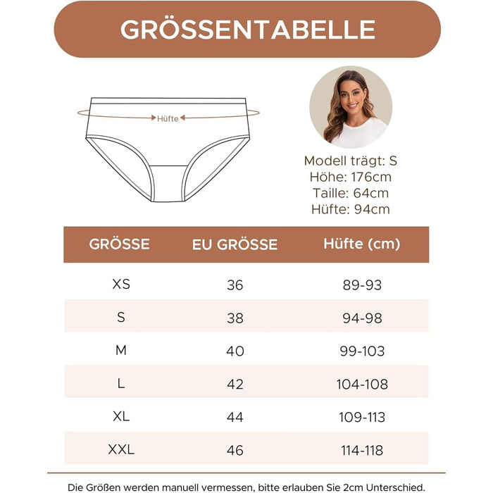 Сліпепи жіночі бавовняні INNERSY, комплект 6 шт, трусики-хіпстер, зручні, розмір M, темно-кольорові