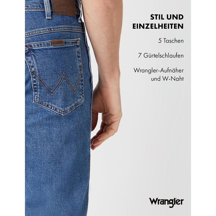 Чоловічі джинси Wrangler Regular Fit Regular - середня посадка, чорні, Stonewash (W44 L30)