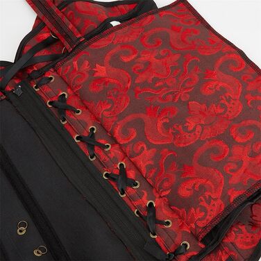 Жіночий топ-корсет Grebrafan у готичному стилі з бретелями, чорний та червоний, розмір 38-40