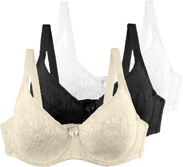 3er комплект бюстгальтерів без кісточок для жінок Push Up, сексуальний, зручний, дихаючий, класичний спортивний бюстгальтер для йоги, фітнесу, повсякденного носіння, кольори: рожевий, винний, білий (бежевий, чорний, білий), розмір 95D