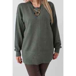 Жіночий світшот FEMIMODA зеленого кольору, вільний крій до стегон, розмір 44/46