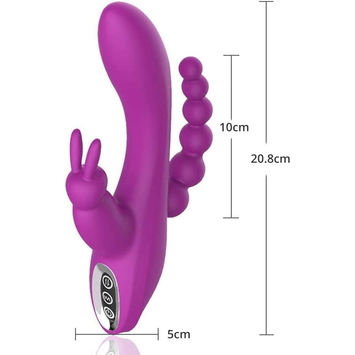 Вібратор для жінок та пар Sxovo 3 в 1: G-точка, клітора та анус. 7 режимів, силікон, водонепроникний