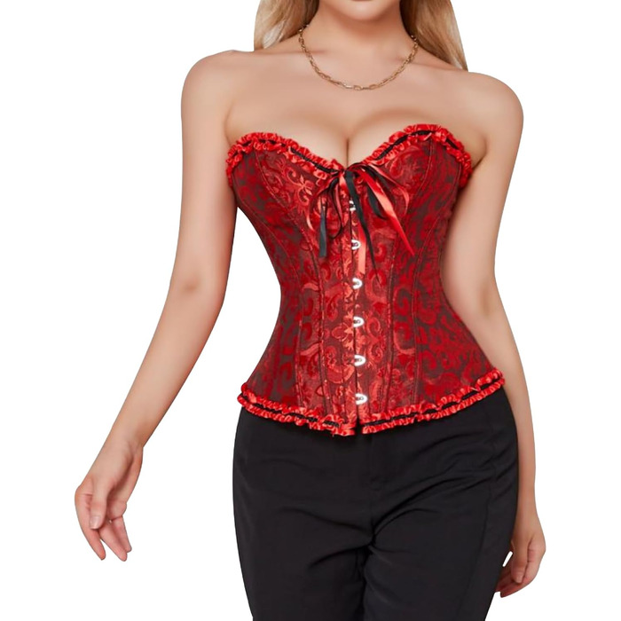Сукня готична Moulin Rouge Coragenkleid Korett з пишною спідницею, великі розміри -6XL (XS, Червоний-2)