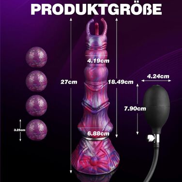 Анальний плагін Dilo Monster XXL з 4 силіконовими яйцями, 27 см - BDSM іграшки для пар