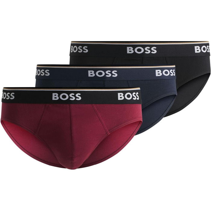 Сліпески BOSS чоловічі 3 шт. з бавовни з логотипами на гумці (S)