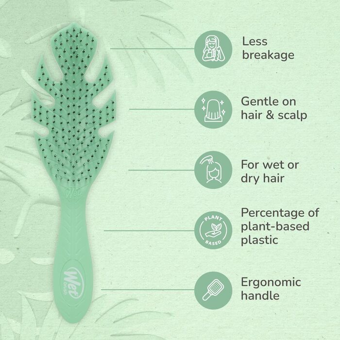 Еко-щітка для розплутування волосся Wet Brush Go Green Detangler, сіра — з м'якими щетинками IntelliFlex для всіх типів волосся