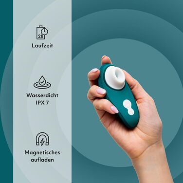 Womanizer Pleasure Air Toy: Вібратор для клітора з 8 рівнями інтенсивності, водонепроникний, перезарядний, для жінок та пар, колір – шавлія (Petrol, Liberty 2)