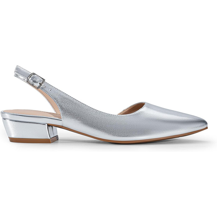 Жіночі сріблясті туфлі-балетки Dream Pairs з відкритим задником (Slingback), розмір 40 EU
