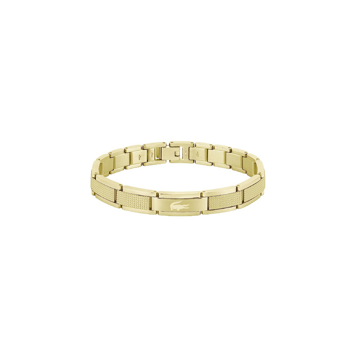 Чоловічий браслет Lacoste STENCIL зі сталі з застібкою-карабіном, колір Yellow Gold