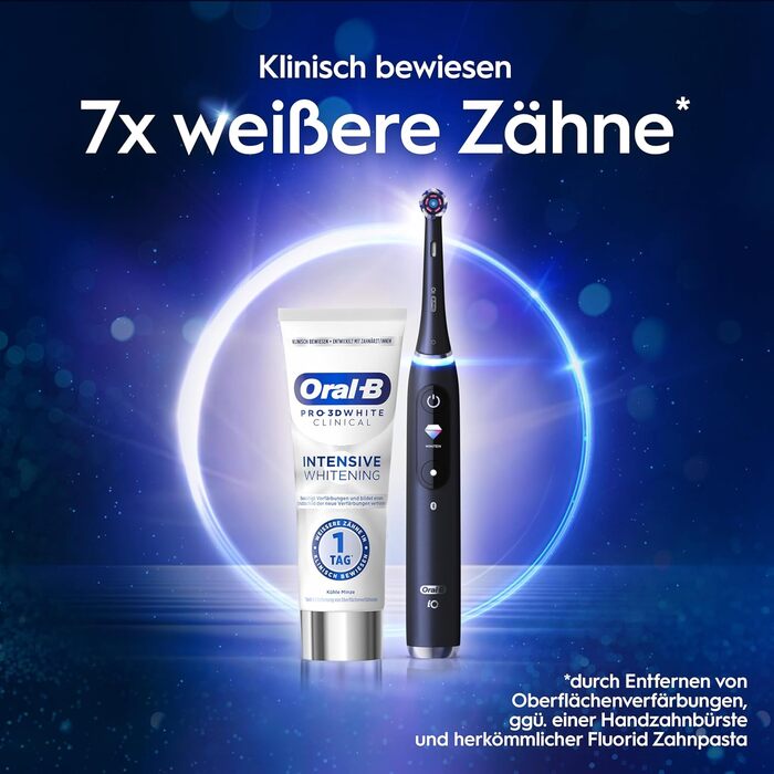 Електрична зубна щітка Oral-B iO Series 6 білого кольору, 5 режимів чищення, набір з 2 насадок, дорожнім футляром та аксесуарами