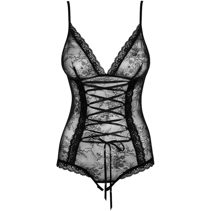 Корсет-боді Obsessive Slevika, чорний, розмір 34 (виробник 36), XXL