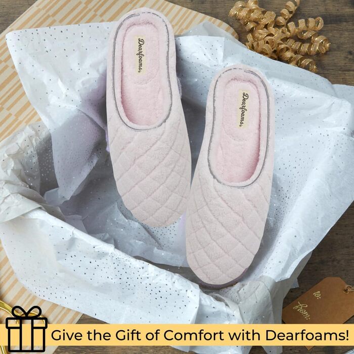 Жіночі домашні капці-клоги Dearfoams Leslie Terry з ефектом пам'яті (Memory Foam), Fresh Pink, розмір 42.5/44 EU (широка колодка)