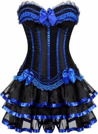 Сукня корсетна з корсажем, бюстєром, мереживом, готичний стиль, сукня бурлеск, для жінок, зелена (XXS, блакитна)