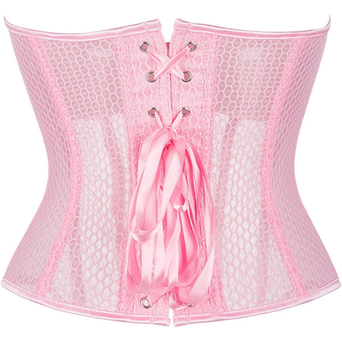 Корсет Даен Корс, кісточка, Overbust, тренажер для талії, корсаж, бюстгальтер, великі розміри, шнурівка, корсет для талії, бодішейпер, корсаж, великий розмір, над грудьми, зелений (рожевий, S)