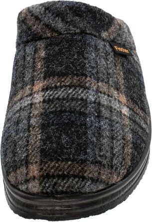 Чоловічі домашні капці Fischer у клітинку, сірі, розмір 43 EU (арт. 204602)